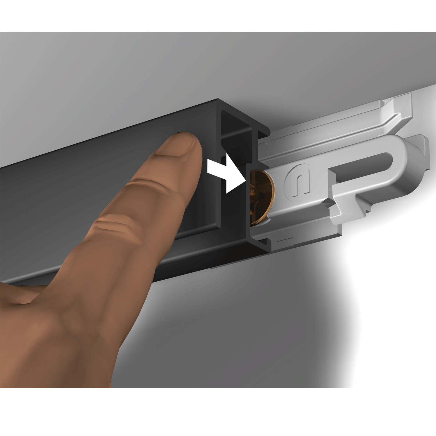 Cimaise Mini-Click Rail R10 200cm + clips de fixation + vis & chevilles multimatériaux - Cimaise Tableau Newly