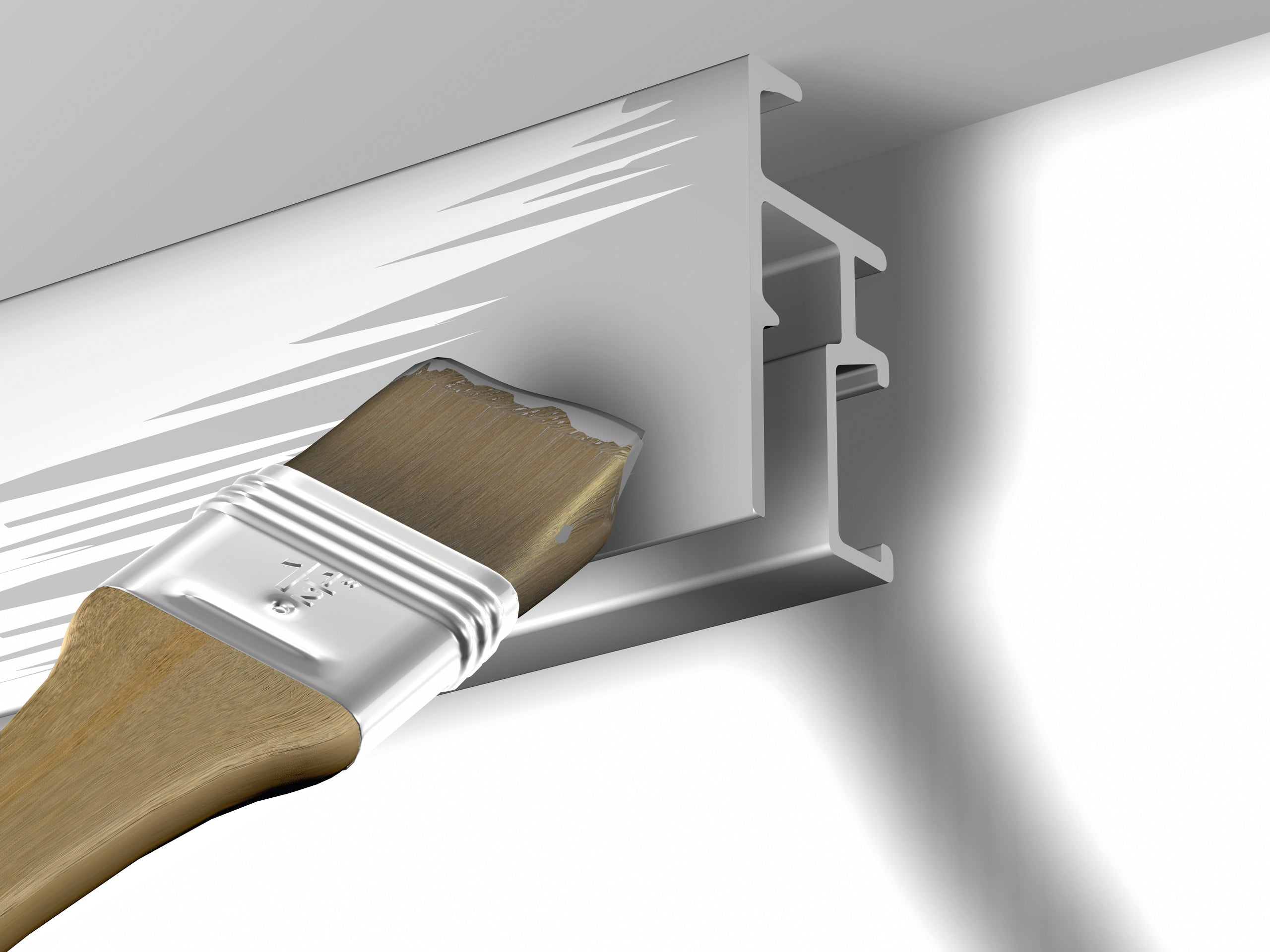 Cimaise Click+ Rail R20 Blanc 200cm + clips + vis & chevilles - Cimaise Tableau Newly