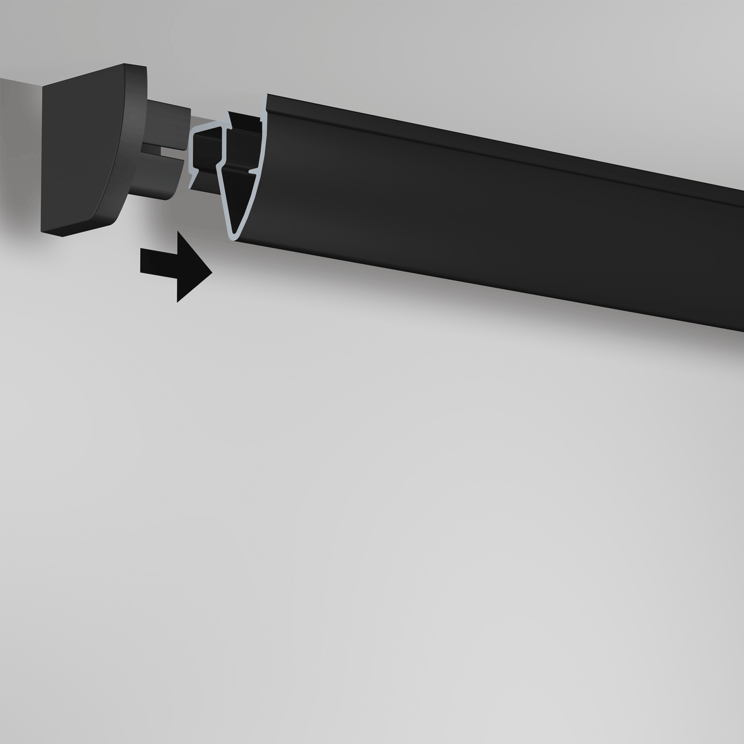 Paquete de 4 tapas de extremo de riel con sistema de clic - Accesorio para riel de cuadros Artiteq