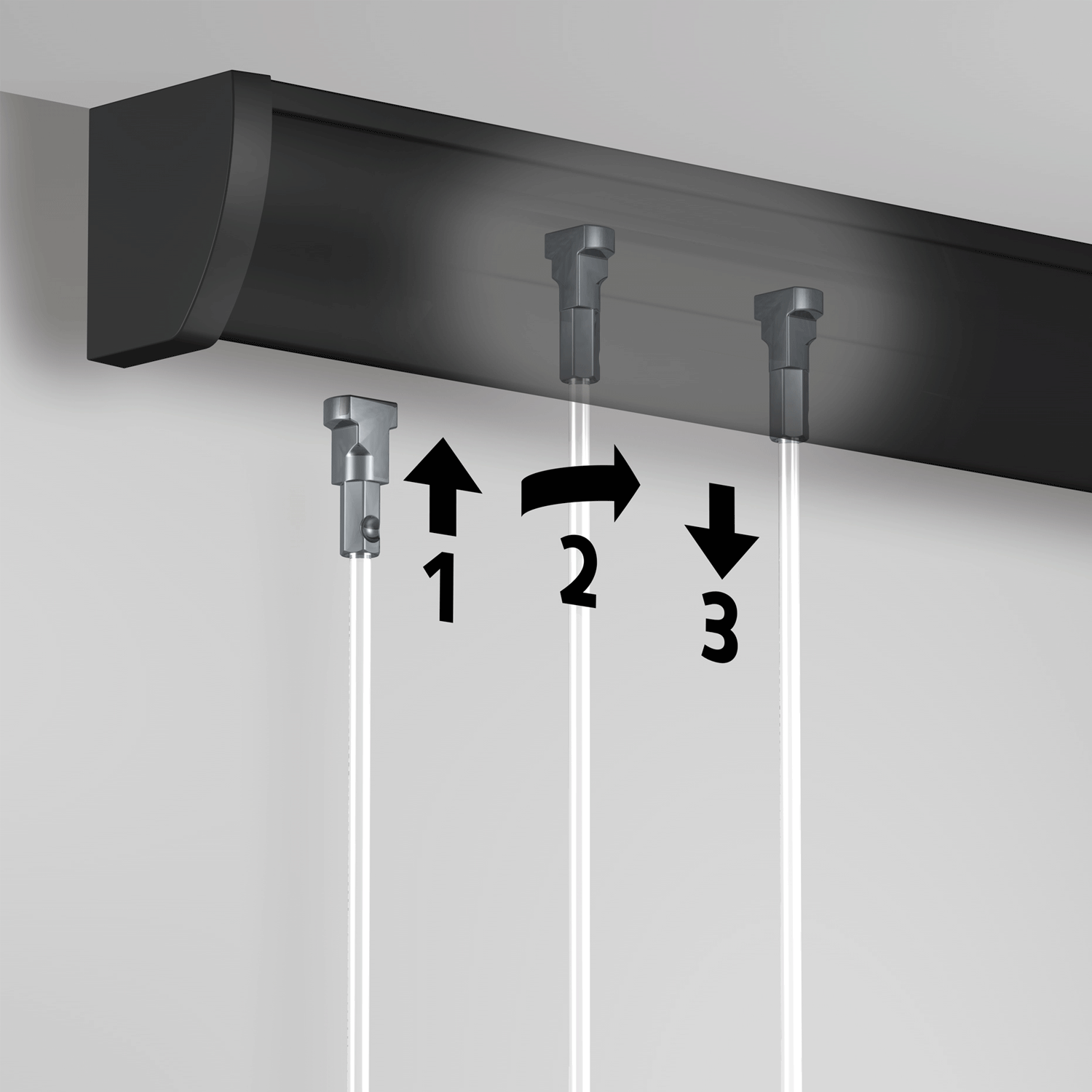 Cimaise Plafond Click Up Rail 200cm + clips + vis & chevilles multimatériaux - Cimaise Tableau Artiteq
