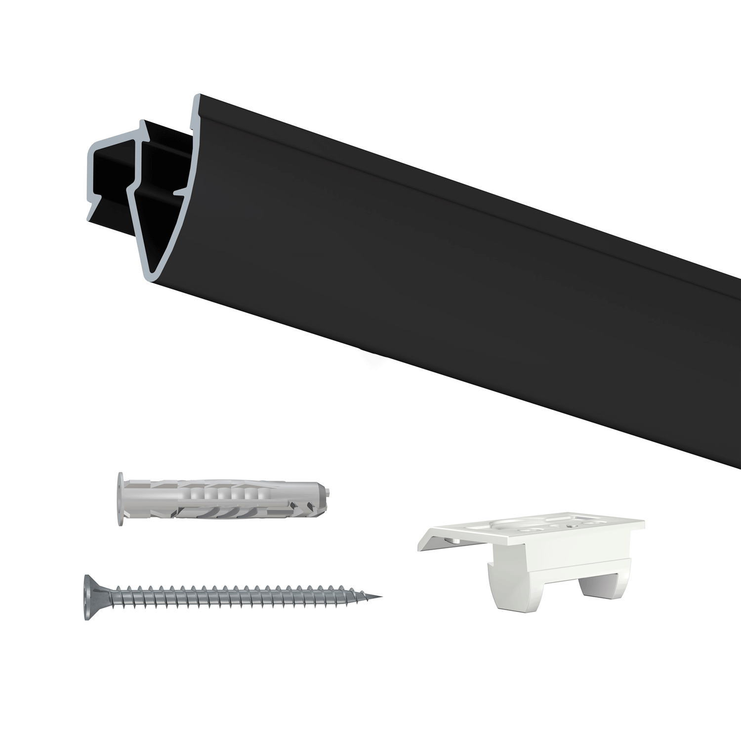 Cimaise Plafond Click Up Rail 200cm + clips + vis & chevilles multimatériaux - Cimaise Tableau Artiteq