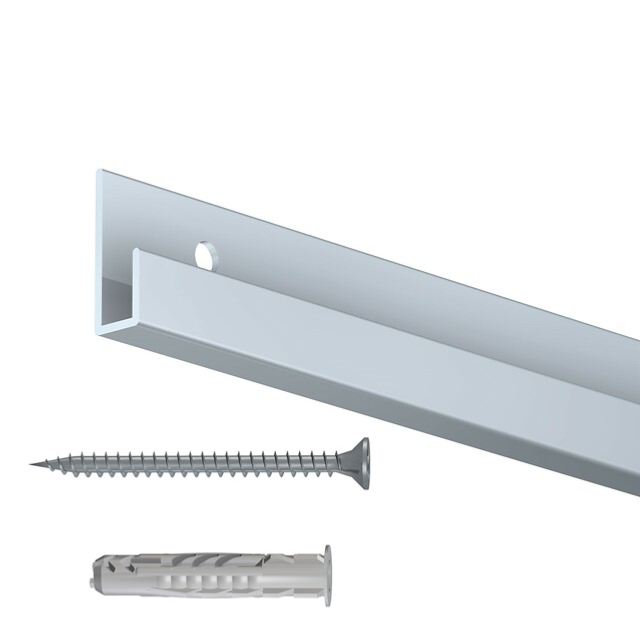 Cimaise Classic Rail Blanc 200 cm + vis & chevilles multimatériaux - Cimaise Tableau Artiteq