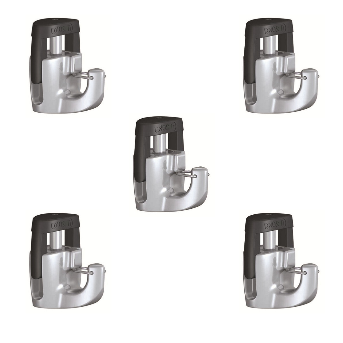 Pack de 5 crochets autobloquants H100 de sécurité - 20kg - 2 mm - Accessoire Cimaise Newly