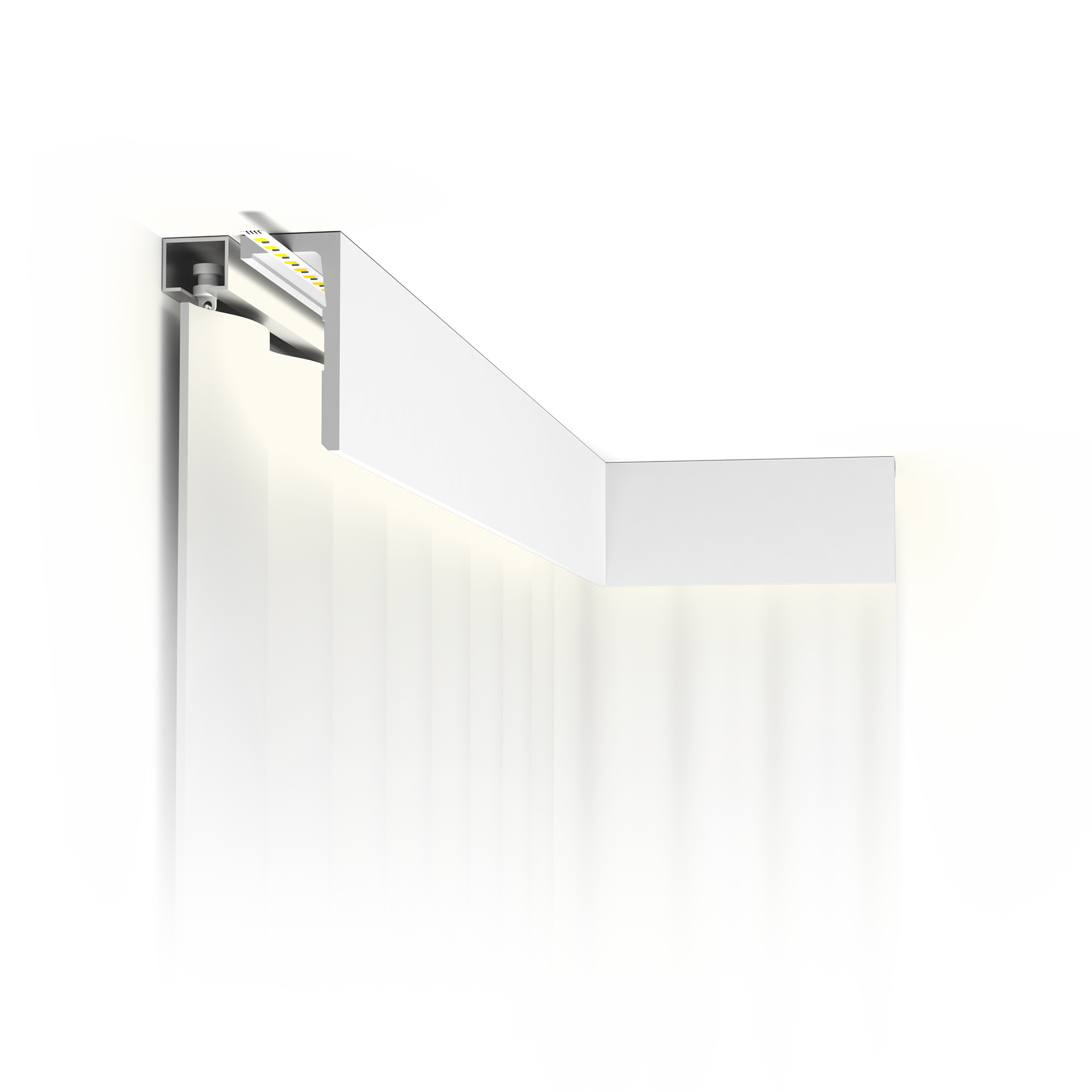 CX215-2600 Ledge profil rideau éclairage indirect - 9,5x4,5x260cm (h x p x L) - Orac