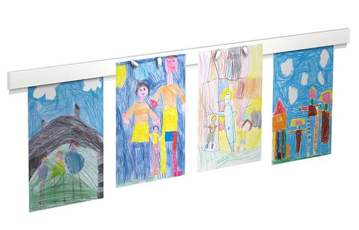 Información Carril Magnético 200 cm Blanco para colgar dibujos, carteles