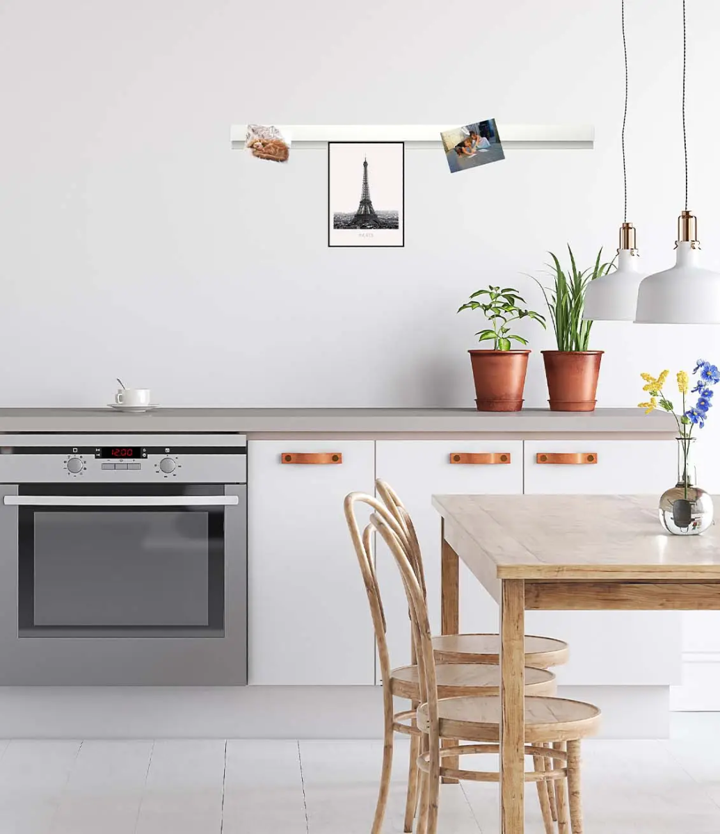 Información Carril Magnético 200 cm Blanco para colgar dibujos, carteles