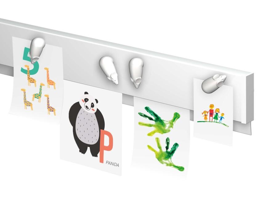 Info Rail magnétique 200 cm Blanc pour suspendre dessin, poster, feuilles de présentation - Cimaise Artiteq