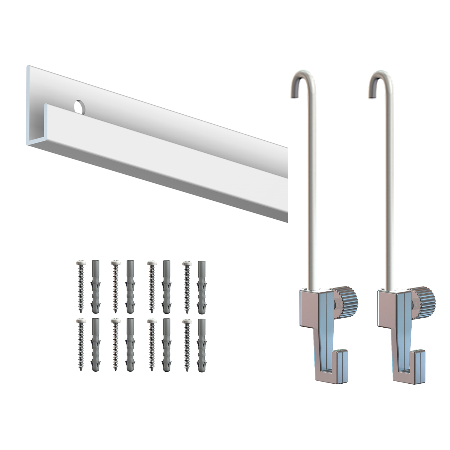 Cimaise Box ECO Classic Rail + Varilla de 2 mm - 2 metros - Kit todo en uno