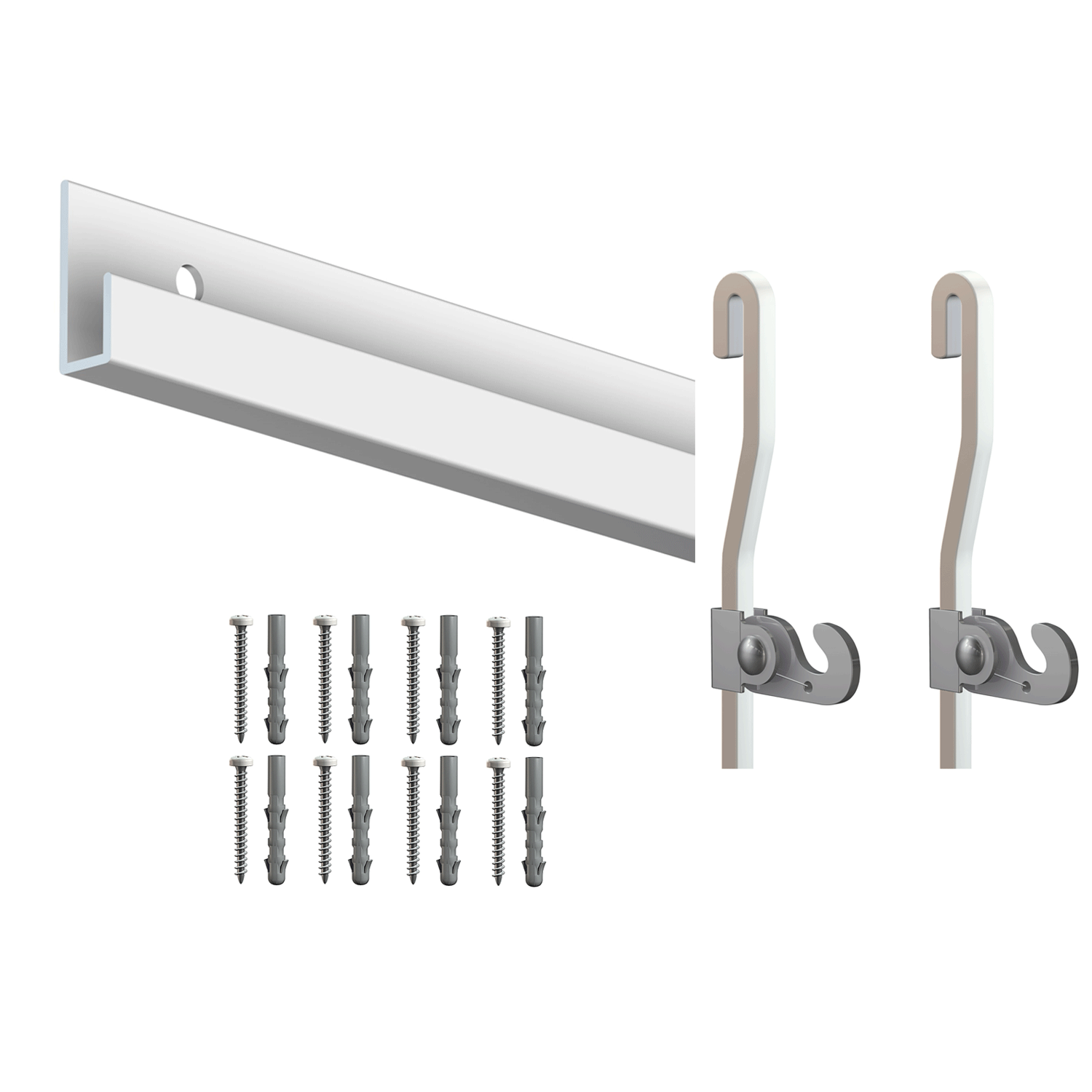 Cimaise Box PREMIUM Classic Rail + Varilla 4 mm - 2 metros - Kit todo en uno