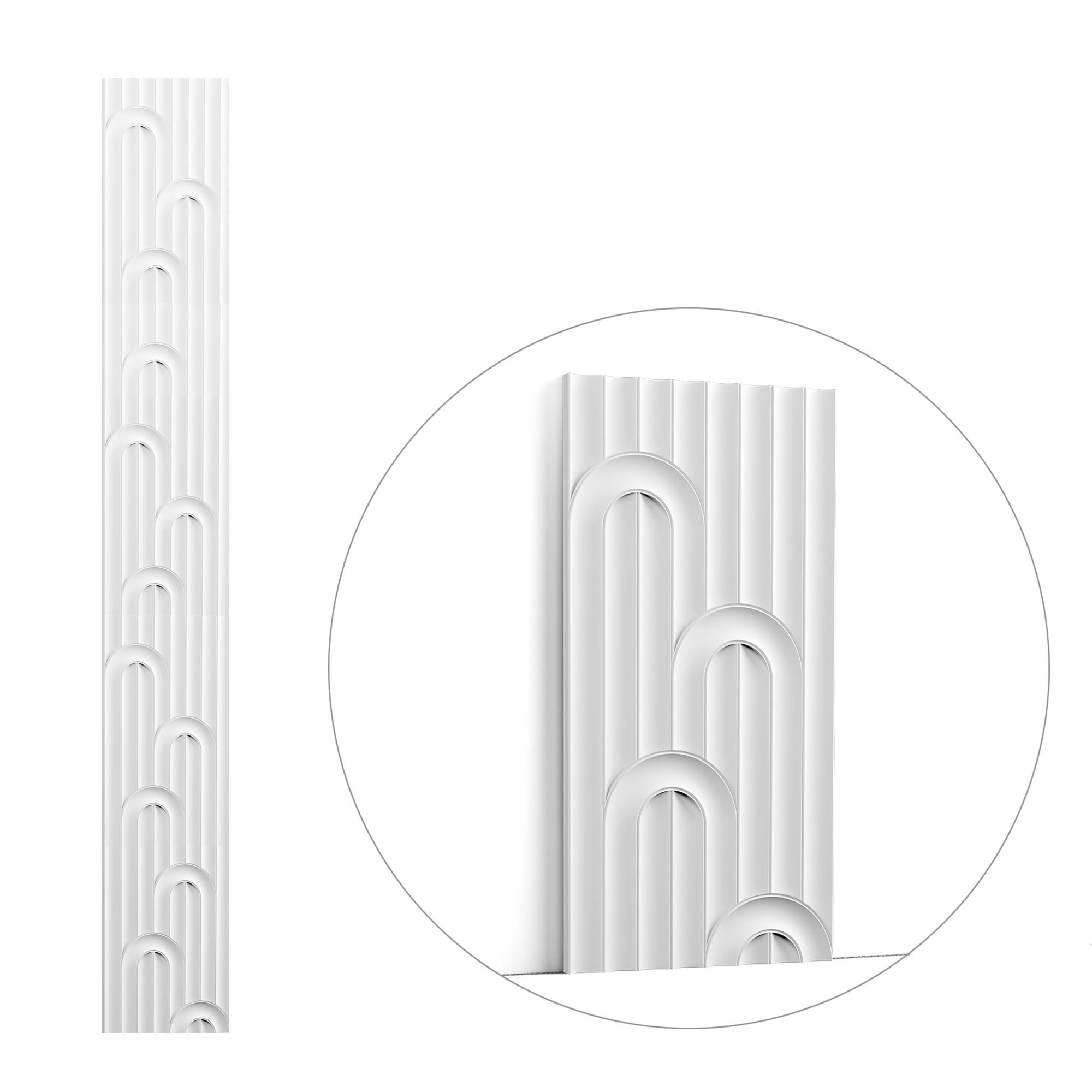 W212 VALLEY LOOP - Panel decorativo de pared 3D - 200 x 25 x 1,2 cm (largo x ancho x alto) Orac Decor