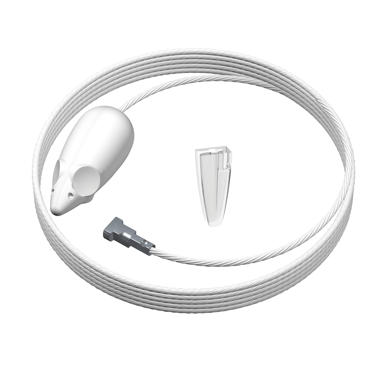 Pack câble Picture mouse blanc + 10 clips