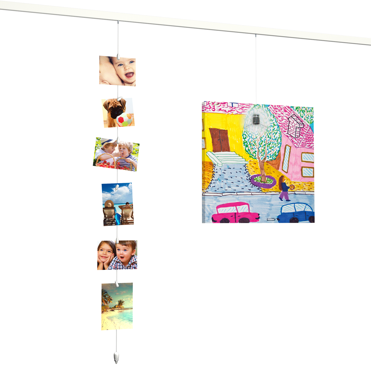 Pack câble Picture mouse blanc + 10 clips