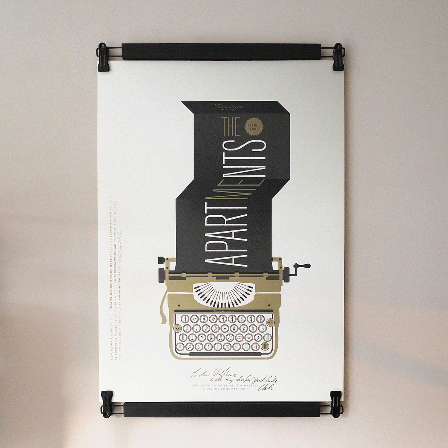 Porte Affiche Poster Pant noir - Suspension de poster en bois