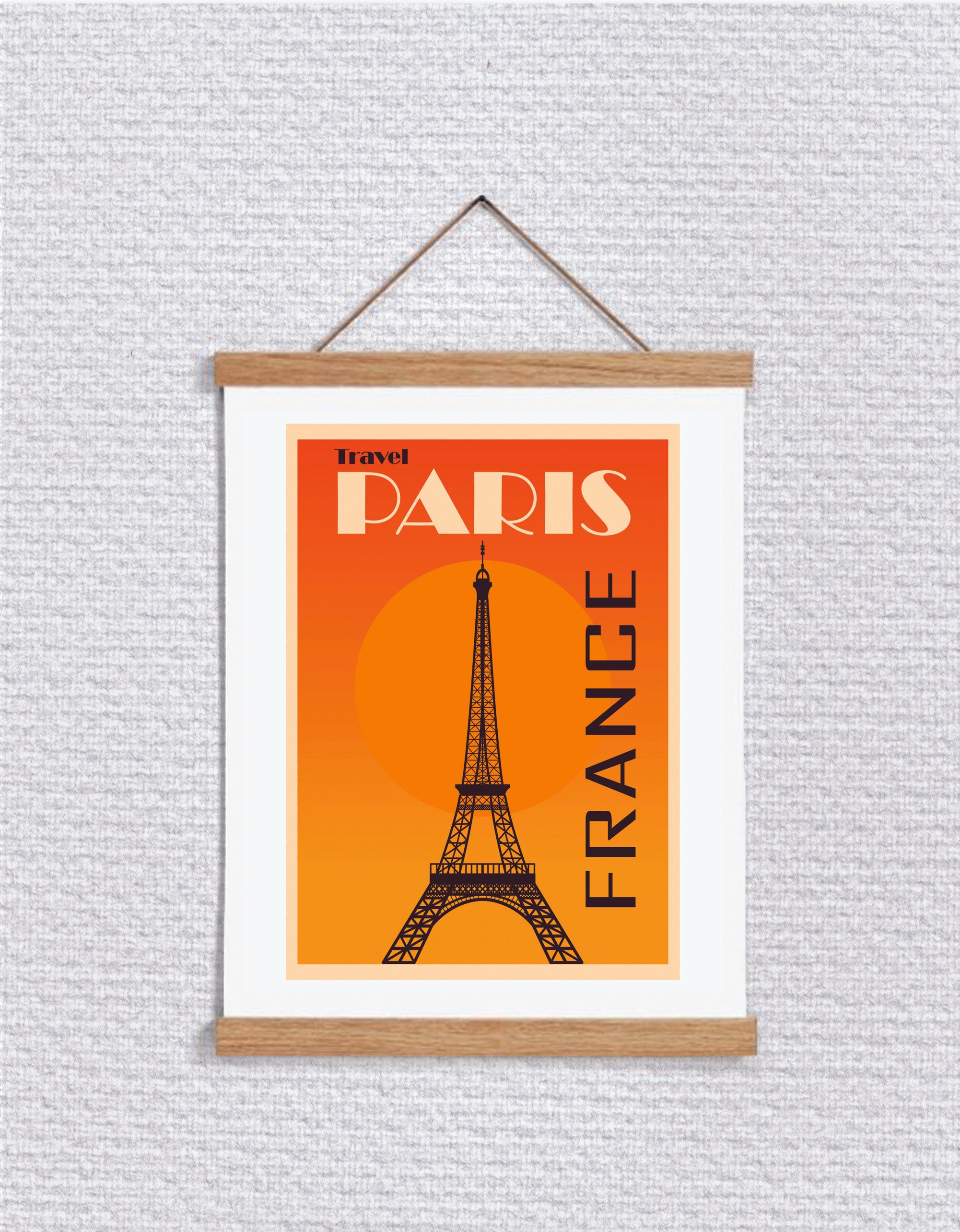 Porte affiche magnétique / bois de chêne - Suspension de poster en bois