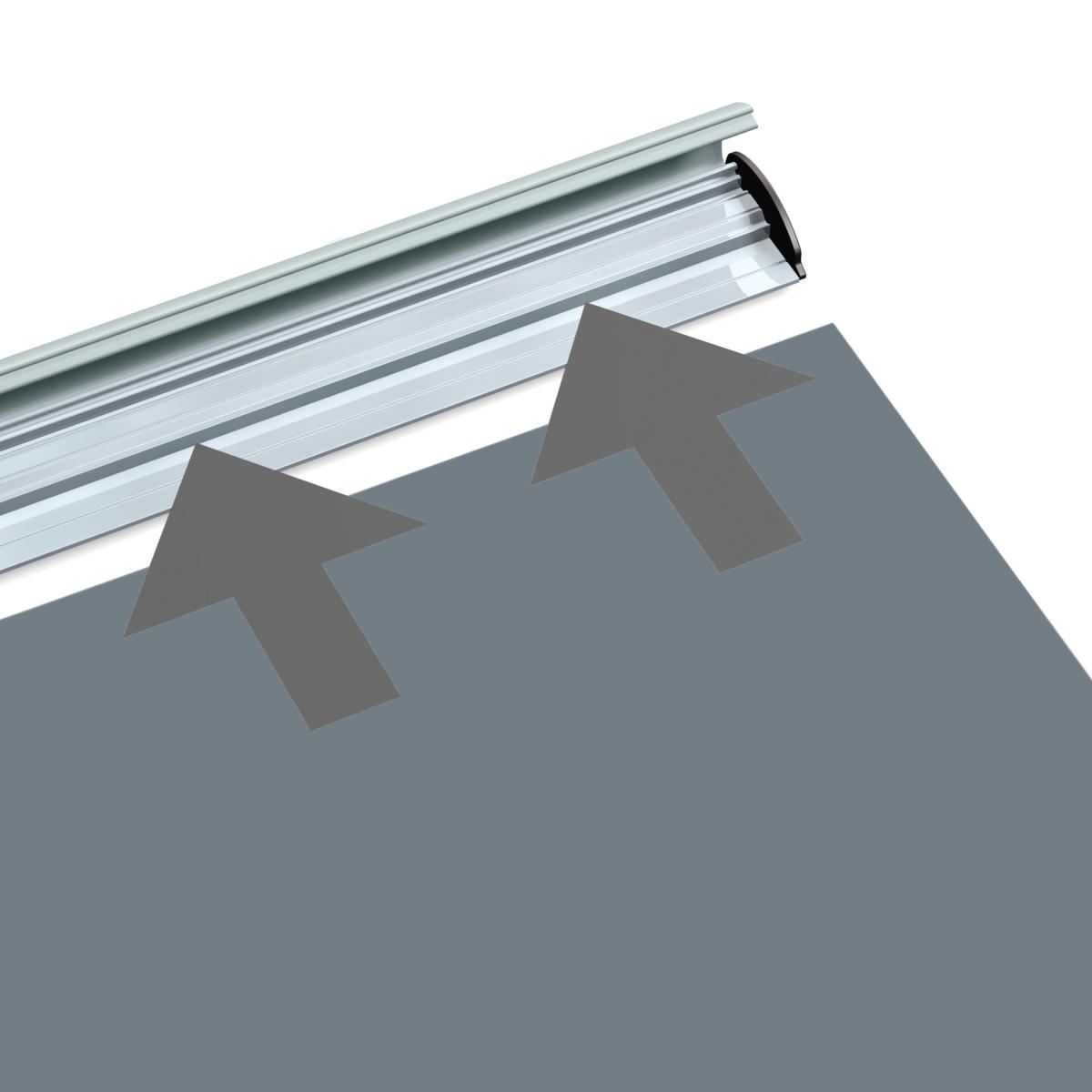 Kit accrochage Plafond Porte affiche Poster-Snap + Top rail (+ visserie) + fils et crochets