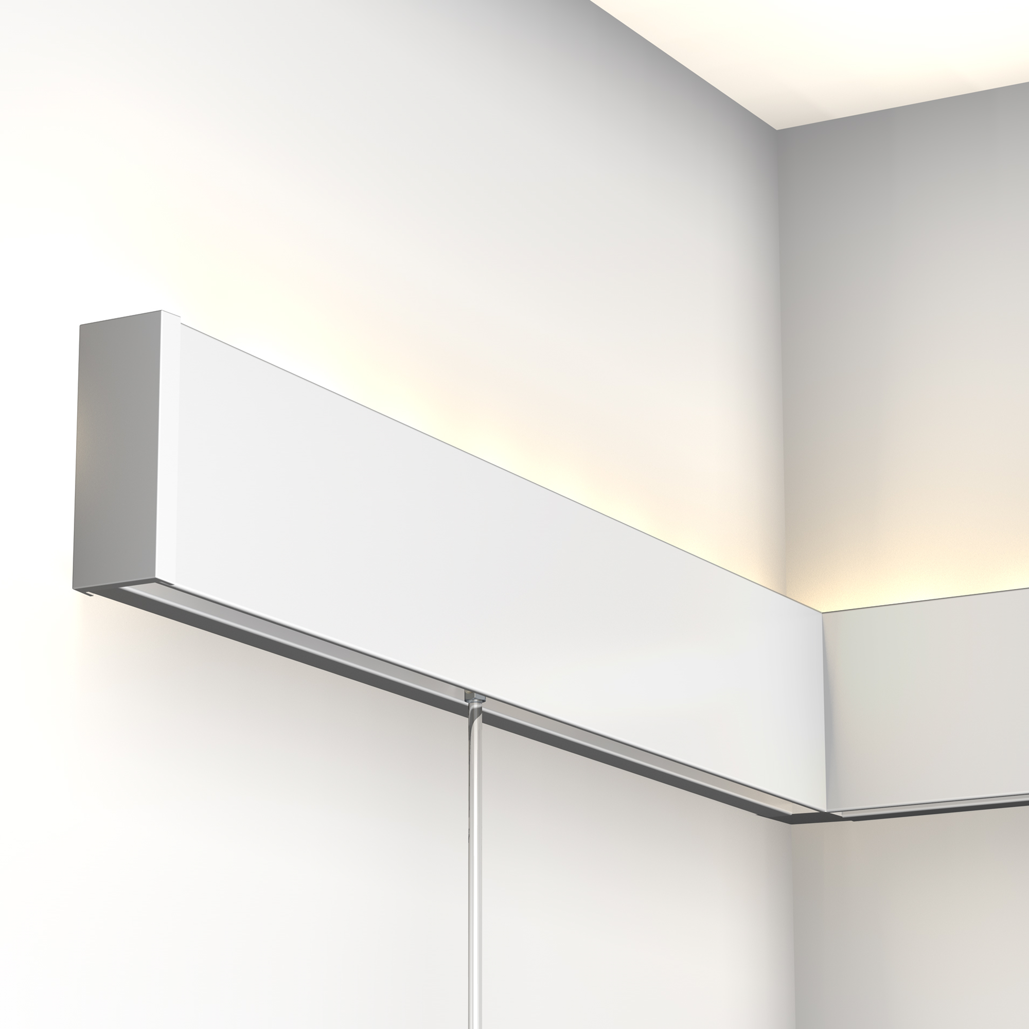 Picture rail with indirect lighting R35 Raw White to paint + 200cm diffuser - Newly picture hanging