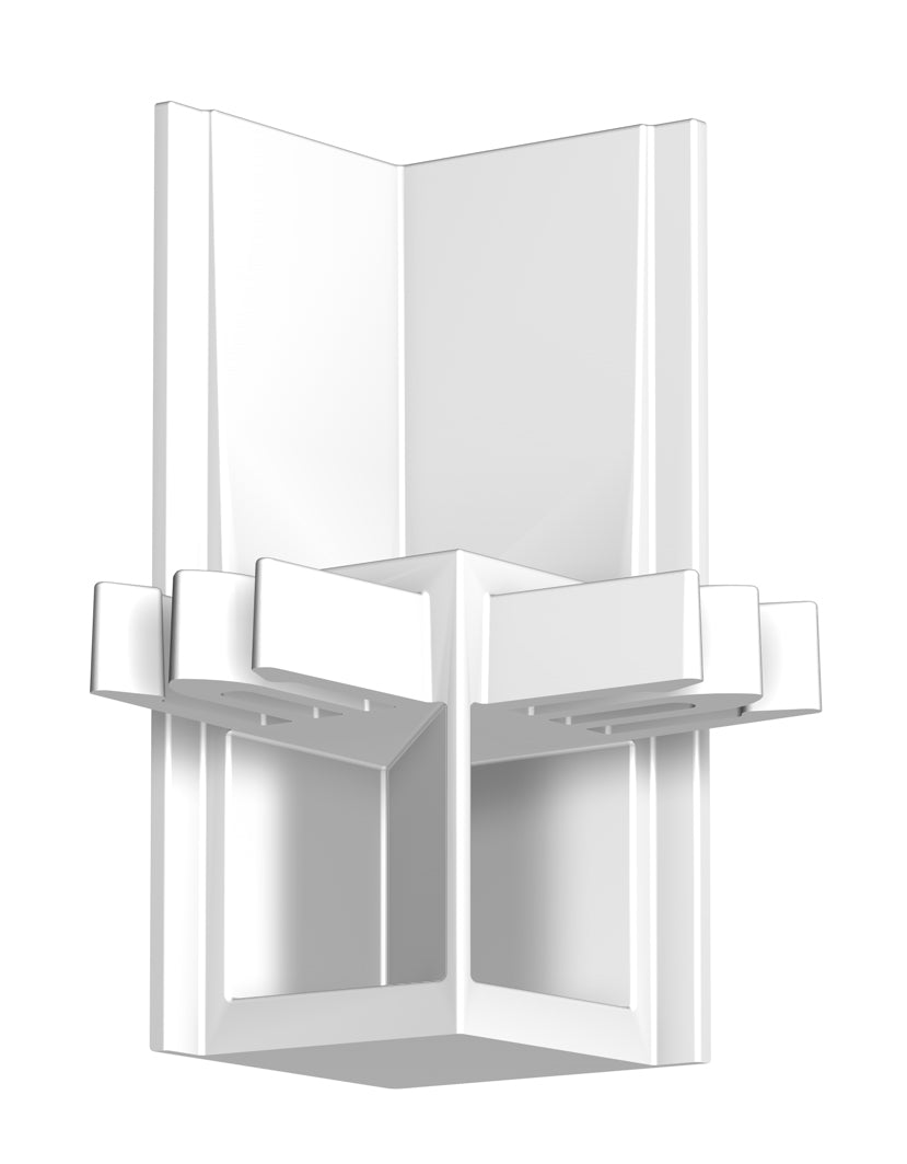 Pack de 4 raccords d'angle Blanc pour Cimaise Gallery-Click R30 Rail - Accessoire Cimaise Newly