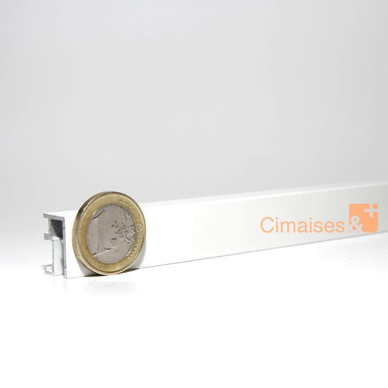 Cimaise Mini-Click Rail R10 Blanc 200cm + clips de fixation + vis & chevilles multimatériaux - Cimaise Tableau Newly