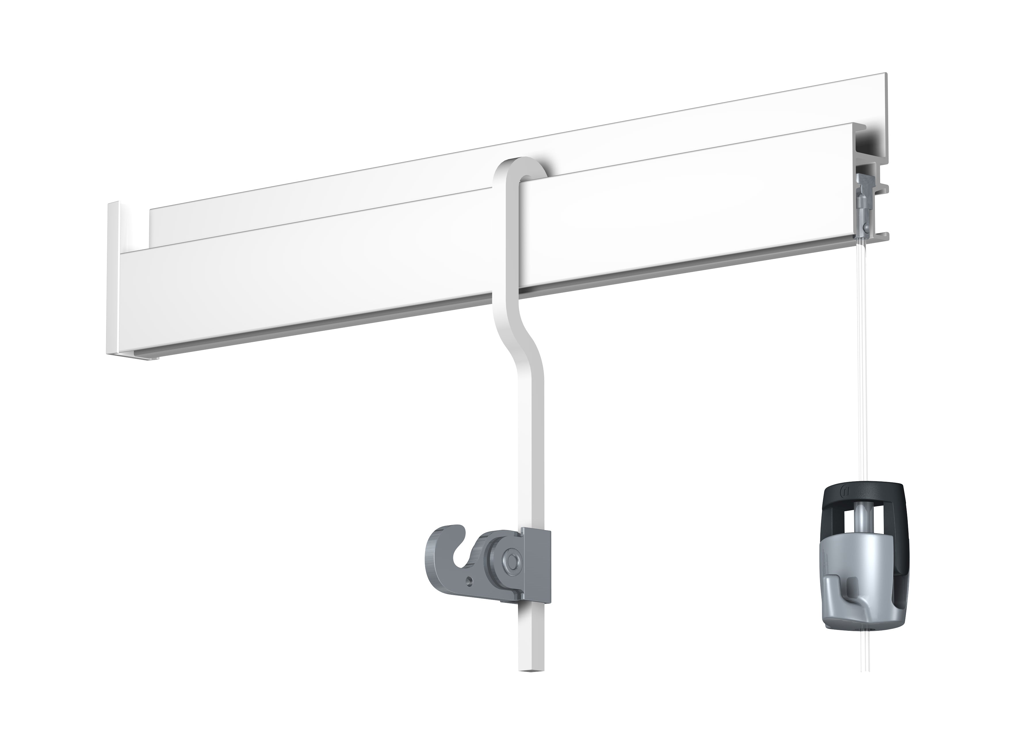 Cimaise Gallery-Click Rail R30 Blanc 300cm - Enlèvement magasin - Cimaise Tableau Artiteq