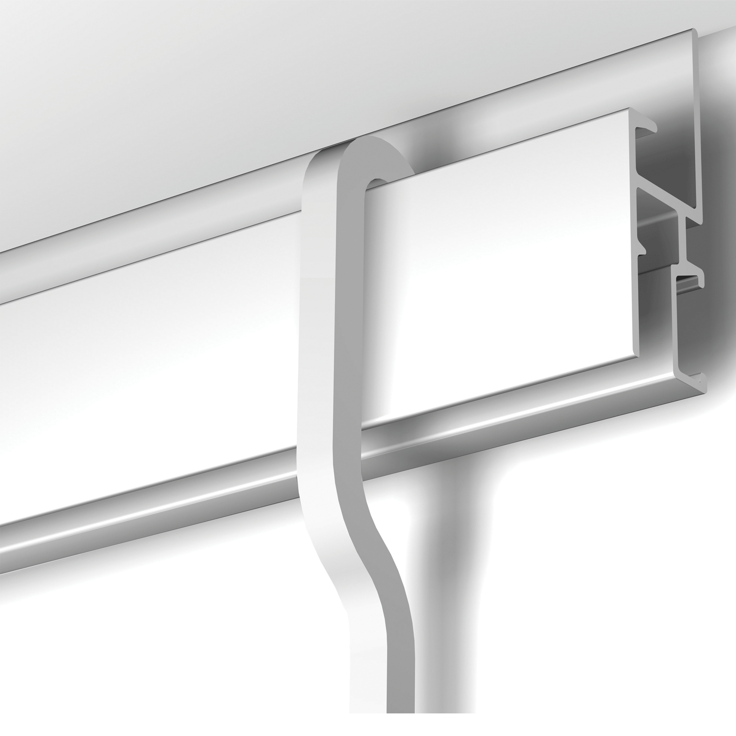 Cimaise Gallery-Click Rail R30 Blanc 200cm + clips + vis & chevilles - Cimaise Tableau Newly