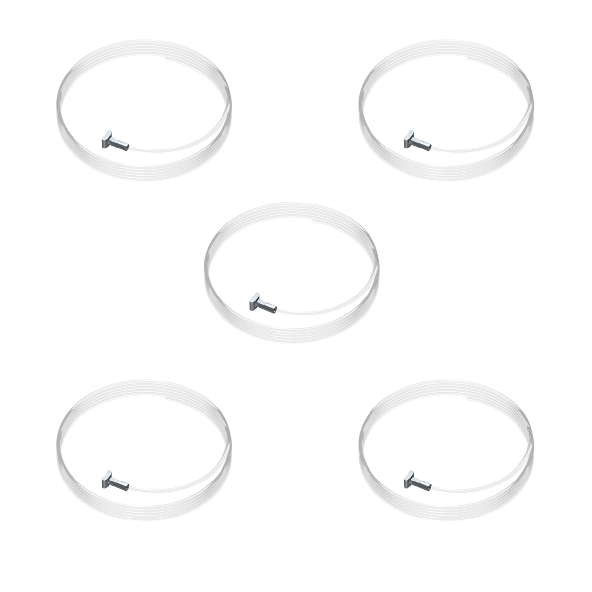 Pack de 5 fils perlon transparents + solid slider 2 mm - Accessoire Cimaise Artiteq