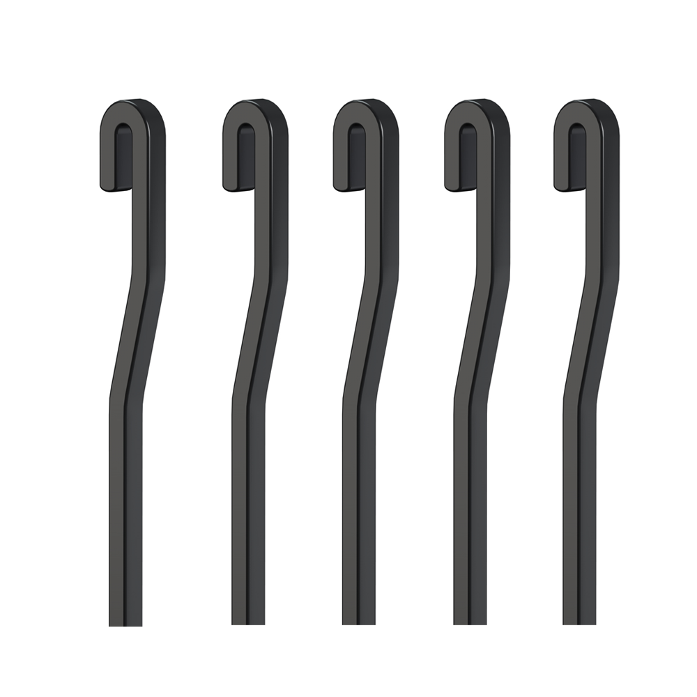 Pack de 5 varillas angulares de aluminio negro de 4 mm - Accesorio para riel de cuadros