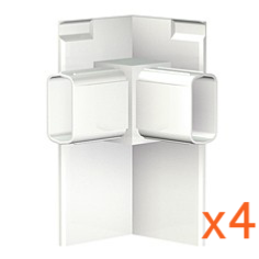 Pack 4 raccords d'angle Blanc Cimaise Click Pro - Accessoire Cimaise Artiteq
