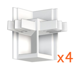 Pack 4 raccords d'angle Blanc pour Cimaise Click+ R20 Rail - Accessoire Cimaise Newly