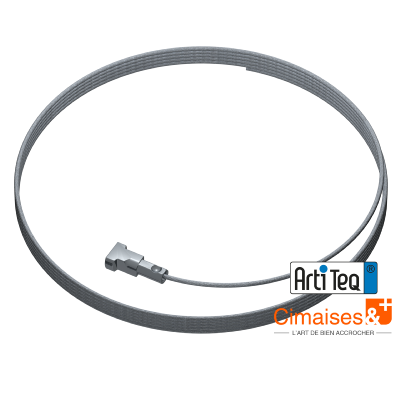 Pack de 5 Câbles acier Twister Micro 150 cm pour cimaise 1mm - Accessoire Cimaise Artiteq