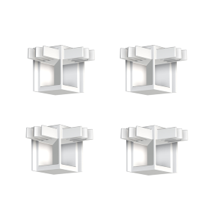 Pack 4 raccords d'angle Blancs pour Cimaise Mini-Click - Accessoire Cimaise Newly