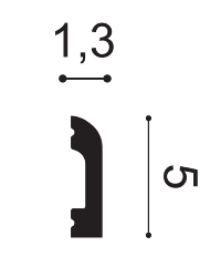 Echantillon SX182 CASCADE Plinthe Orac Decor - 5x1,3x10cm (h x p x L) - plinthe décorative polymère