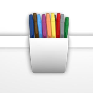 Pôt à crayon clipsable pour Info Rail blanc - Storage clip - Artiteq