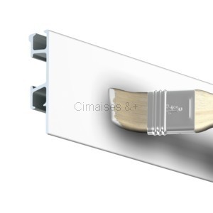 Cimaise Click Rail Pro Blanc Brut à Peindre 200cm - Cimaise Tableau Artiteq