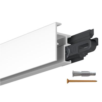 Cimaise Click+ Rail R20 Blanc 200cm + clips + vis & chevilles multimatériaux - Cimaise Tableau Newly 