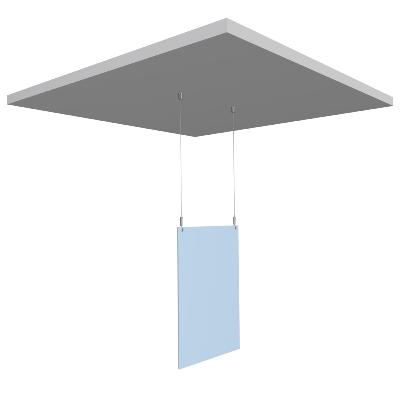 Kit de protection écran plexi suspendu au plafond pour caisse / comptoir - système anti postillons