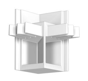 Pack 4 raccords d'angle Blanc pour Cimaise Click+ R20 Rail - Accessoire Cimaise Newly