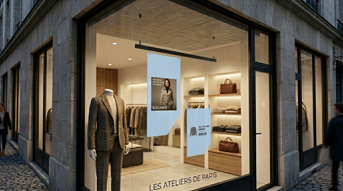 Suspension signalétique et PLV : comment améliorer l'affichage en entreprise et en magasin ?