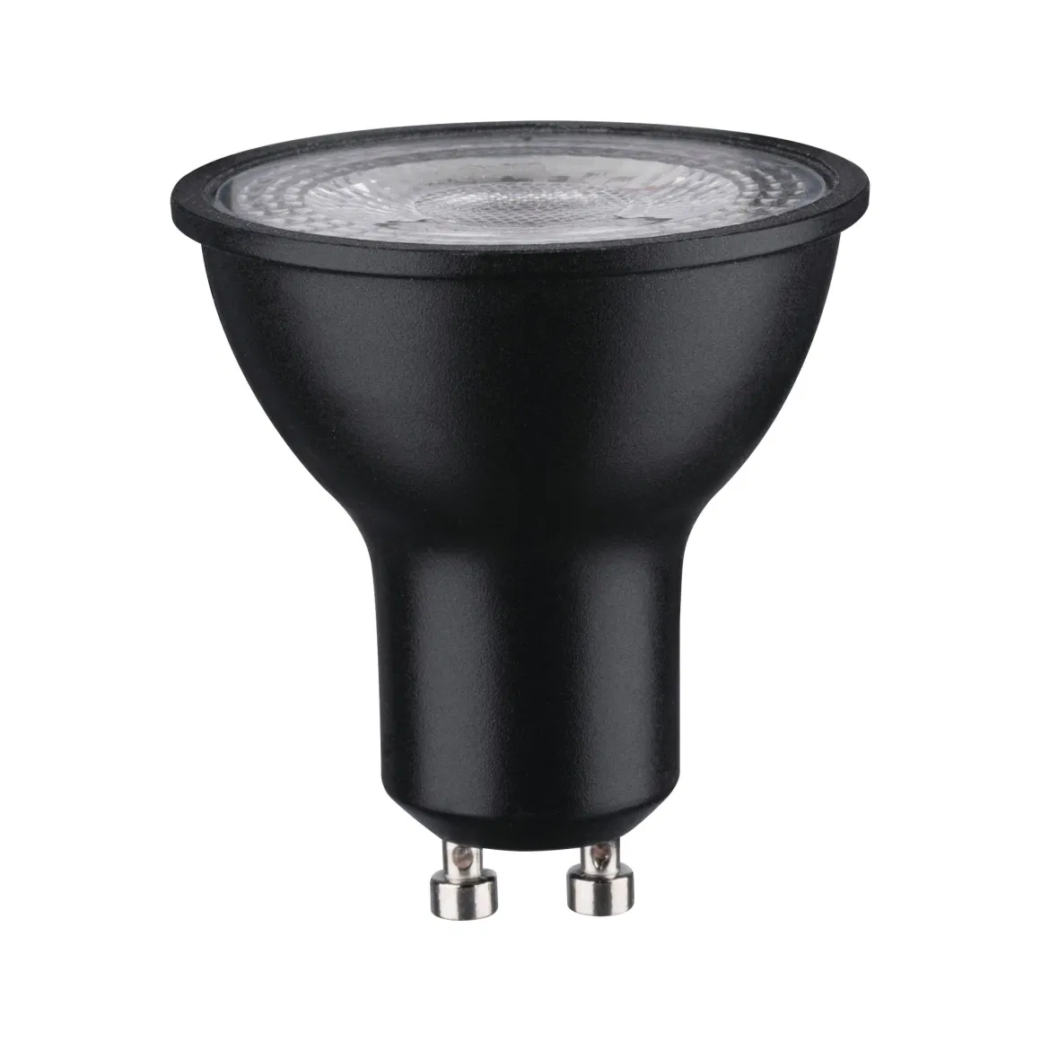 Ampoule chrome mate 7W LED GU10 - Coque Noire Paulmann