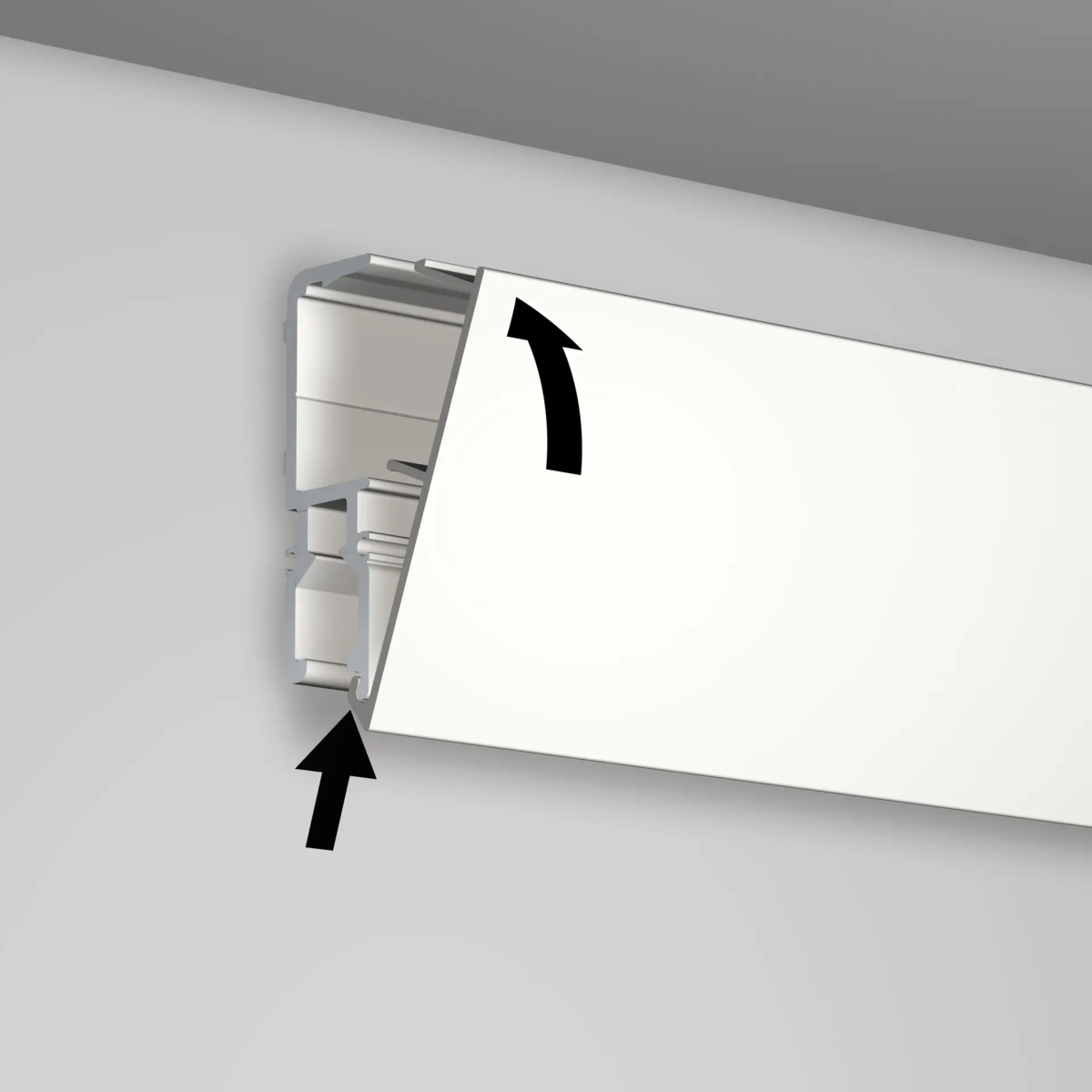 Capot pour cimaise R70 Newly 200CM blanc - cimaise tableau