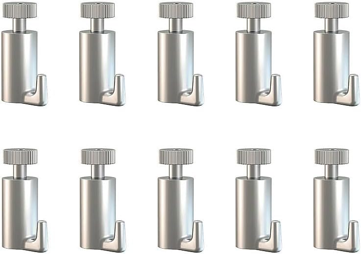 Pack of 10 classic self-locking hooks: 15 kg max.