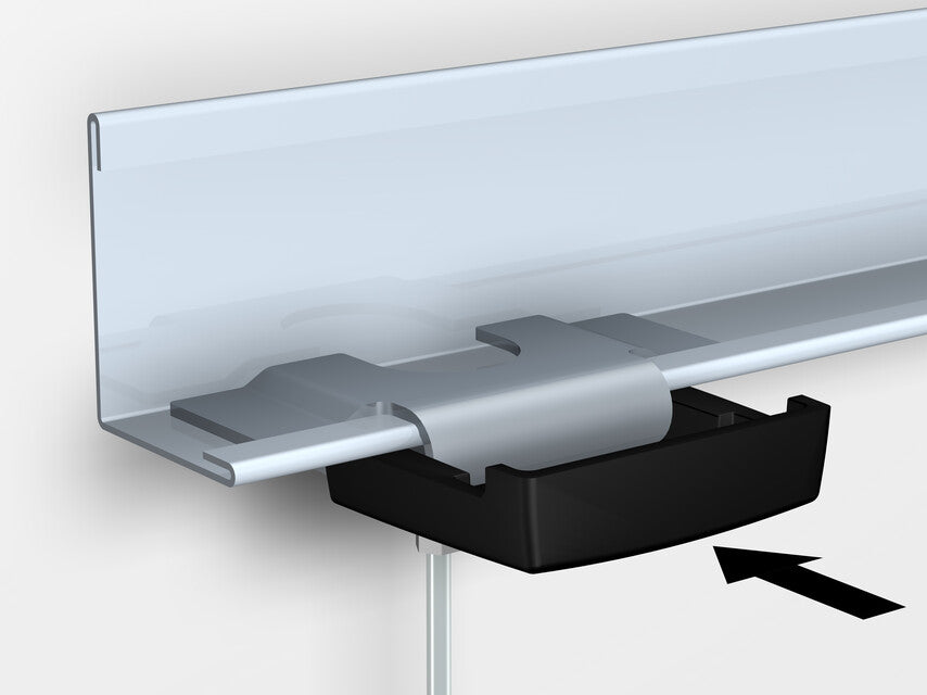 Black false ceiling clamp kit for hanging pictures (lateral)
