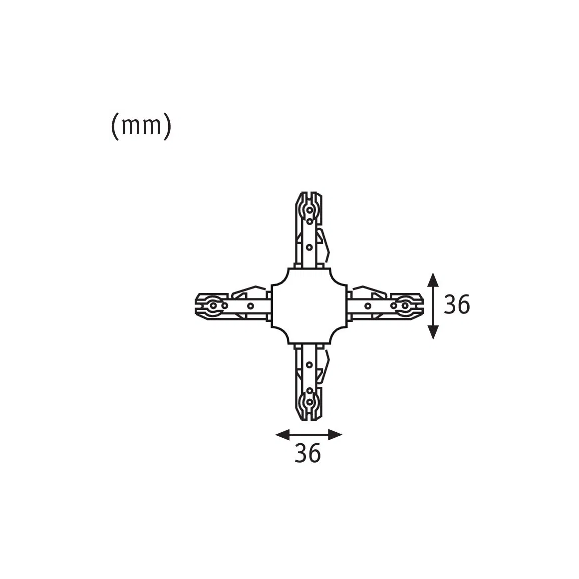 9 - Conector "X" para URail Paulmann - Iluminación de cuadros en riel de techo
