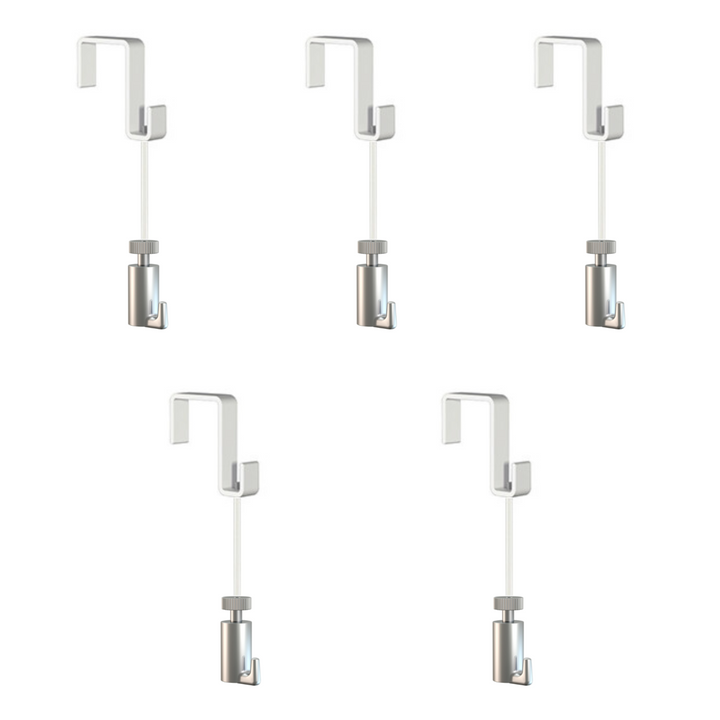 Pack de 5 kit d'accrochages tableaux Artiteq - suspension sur portes, panneaux, cloisons 31 mm - Max 15kg