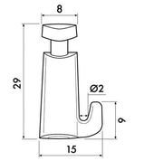 Pack de 5 crochets Micro Grip auto-bloquant 1 mm / 10 kg - Accrochage Tableau Artiteq
