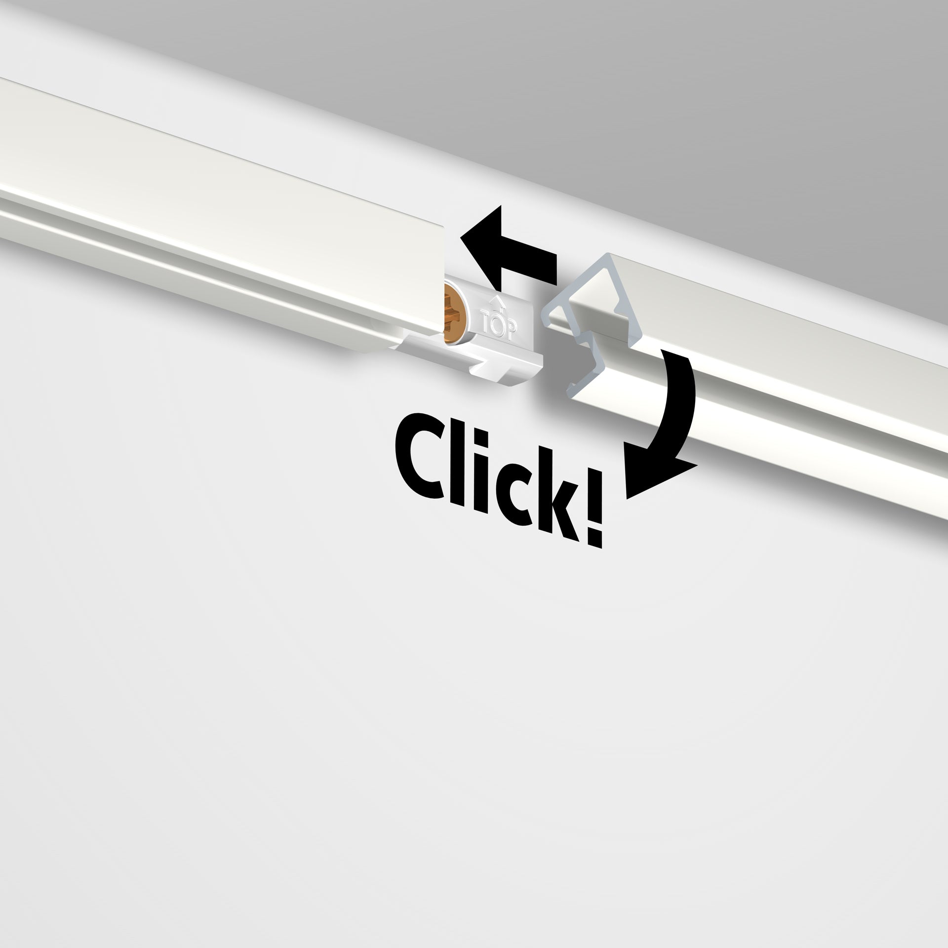 White Contour Rail Picture Rail 200cm to screw + fixing clips + screws &amp; wall plugs