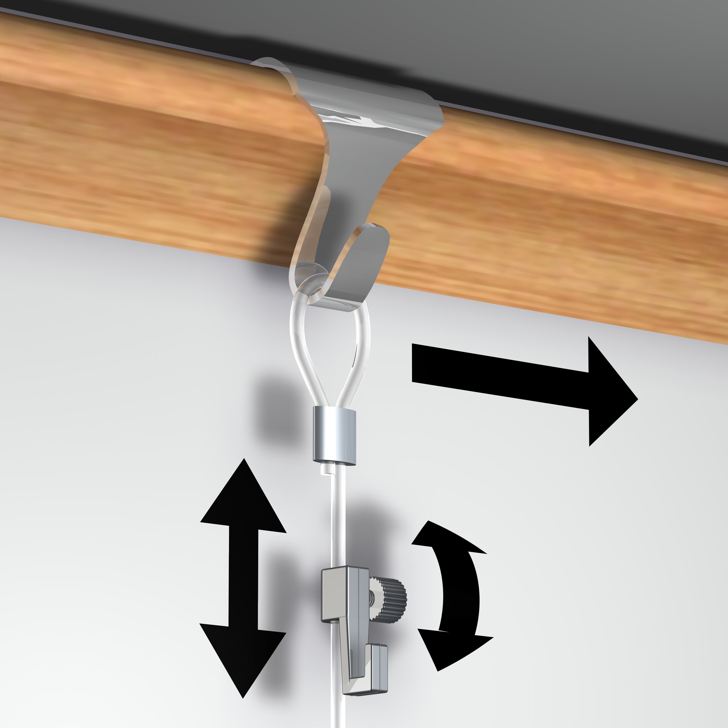 Pack of 5 gallery hooks for 18 mm cornice - Artiteq Picture Hanging