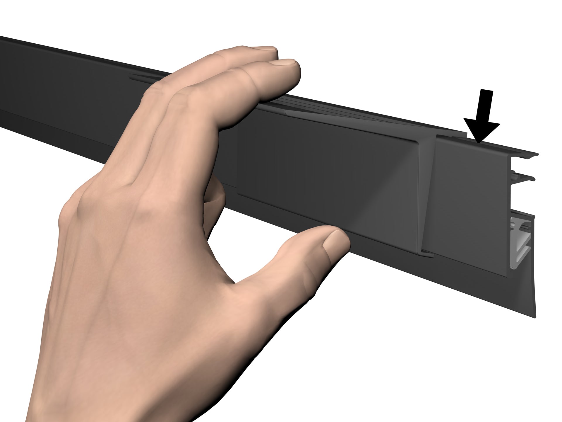 Tablette à clipser pour Info Rail Noir - Support-Clip - Artiteq