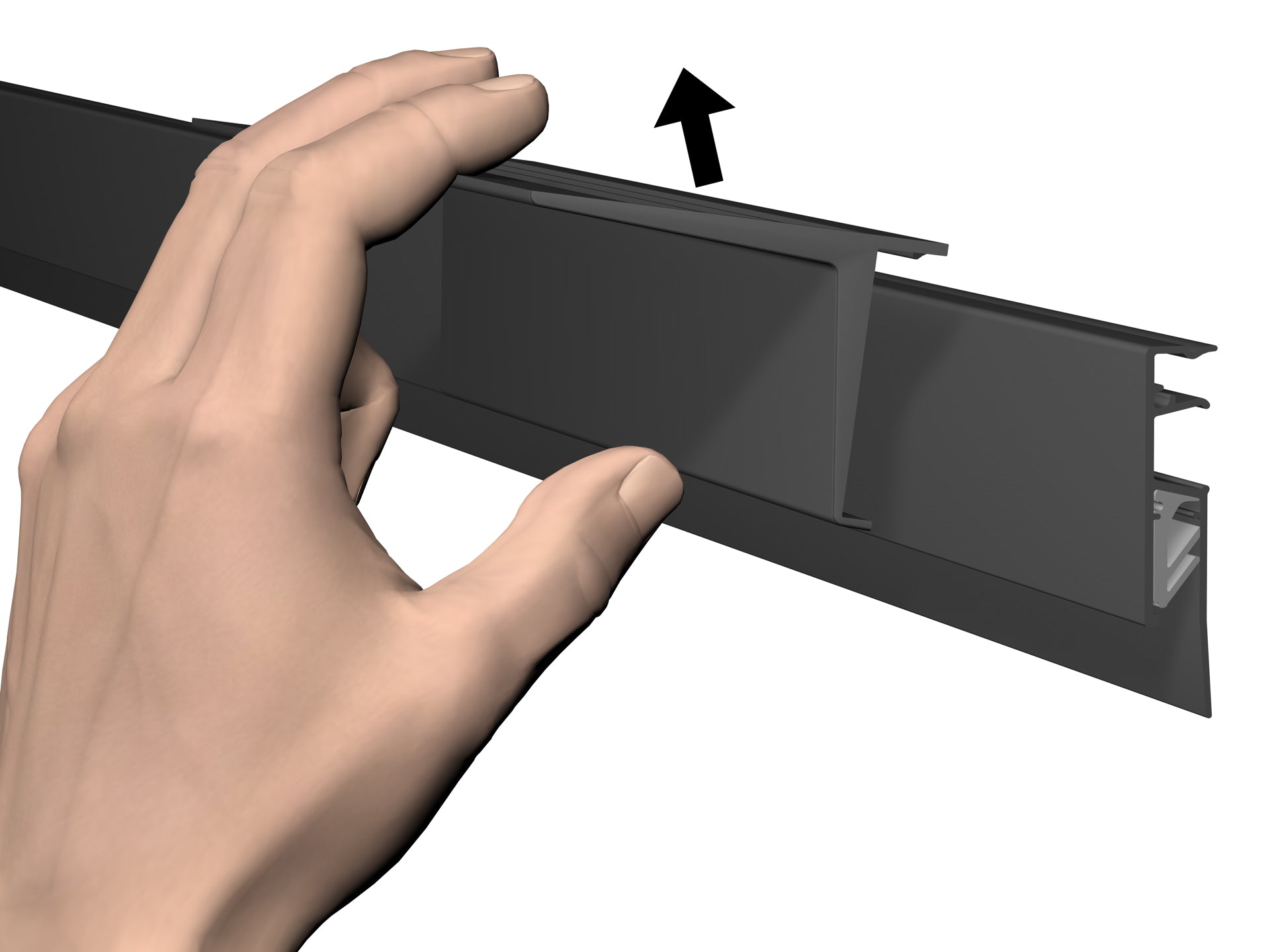 Tablette à clipser pour Info Rail Noir - Support-Clip - Artiteq