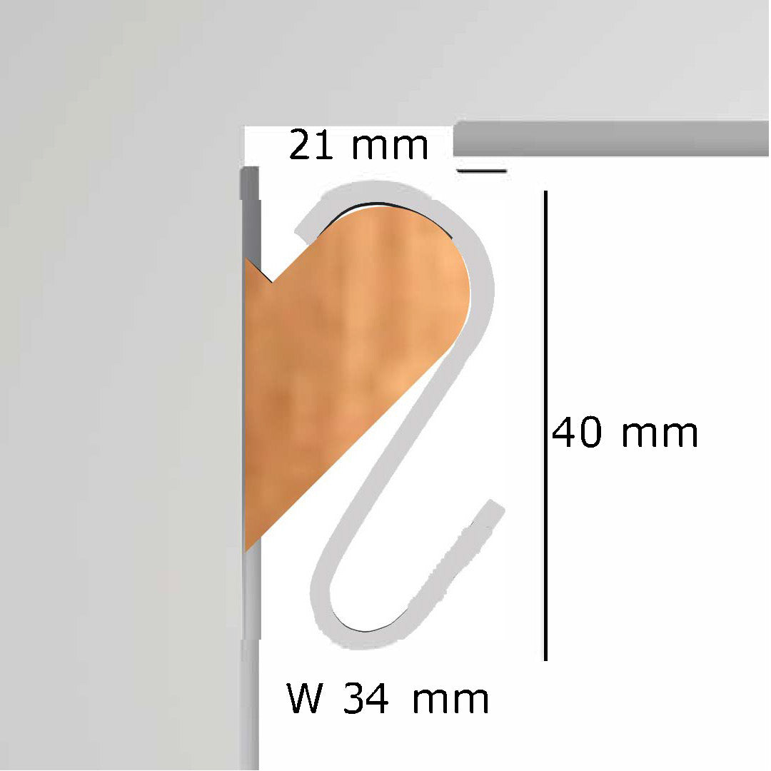 Pack of 5 gallery hooks for 18 mm cornice - Artiteq Picture Hanging