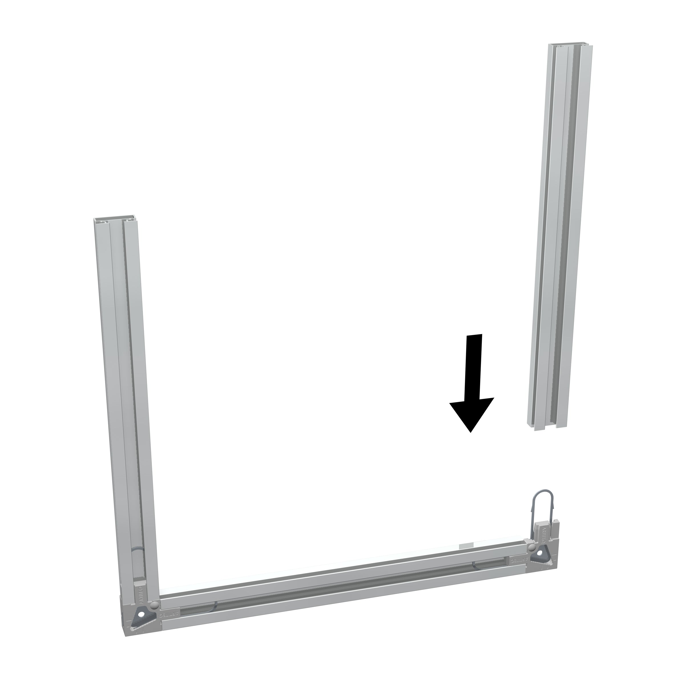 Pack de 2 back frame rail Alu brut - barre de suspension